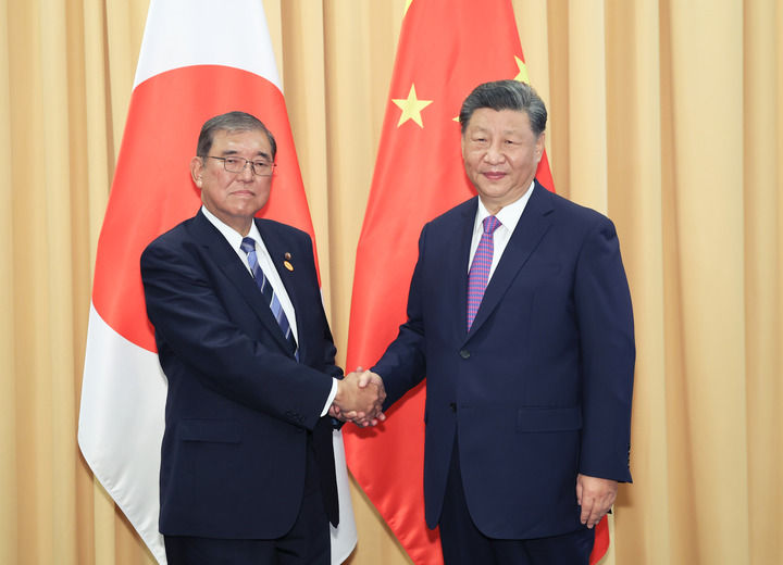 習(xí)近平會見日本首相石破茂