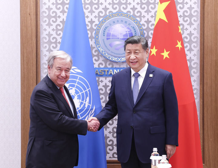 習近平會見聯(lián)合國秘書長古特雷斯