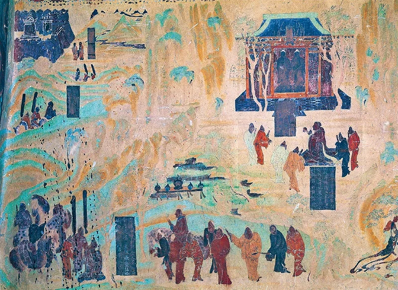 圖為莫高窟第323窟《張騫出使西域圖》。敦煌研究院供圖