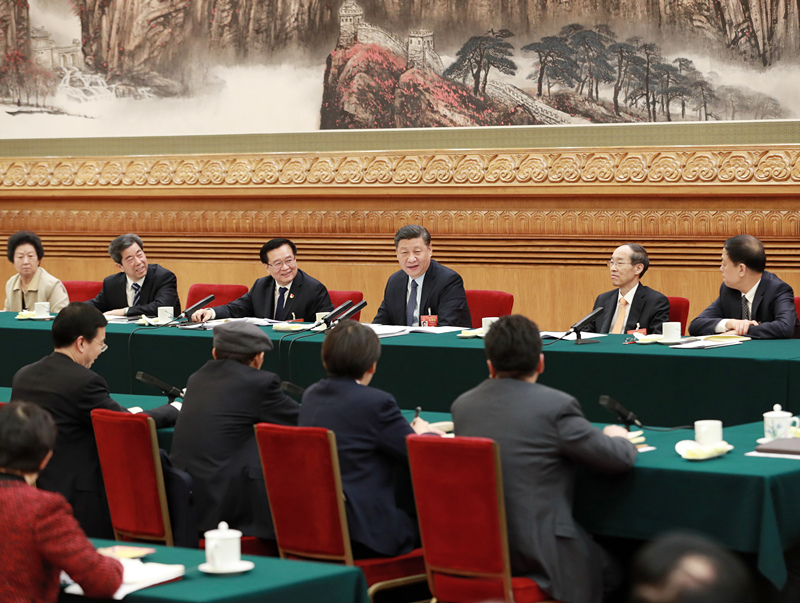2019年3月8日，習(xí)近平總書記參加十三屆全國人大二次會(huì)議河南代表團(tuán)的審議。