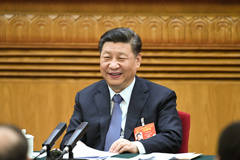 2019年3月5日，習(xí)近平總書記參加十三屆全國人大二次會議內(nèi)蒙古代表團(tuán)的審議。