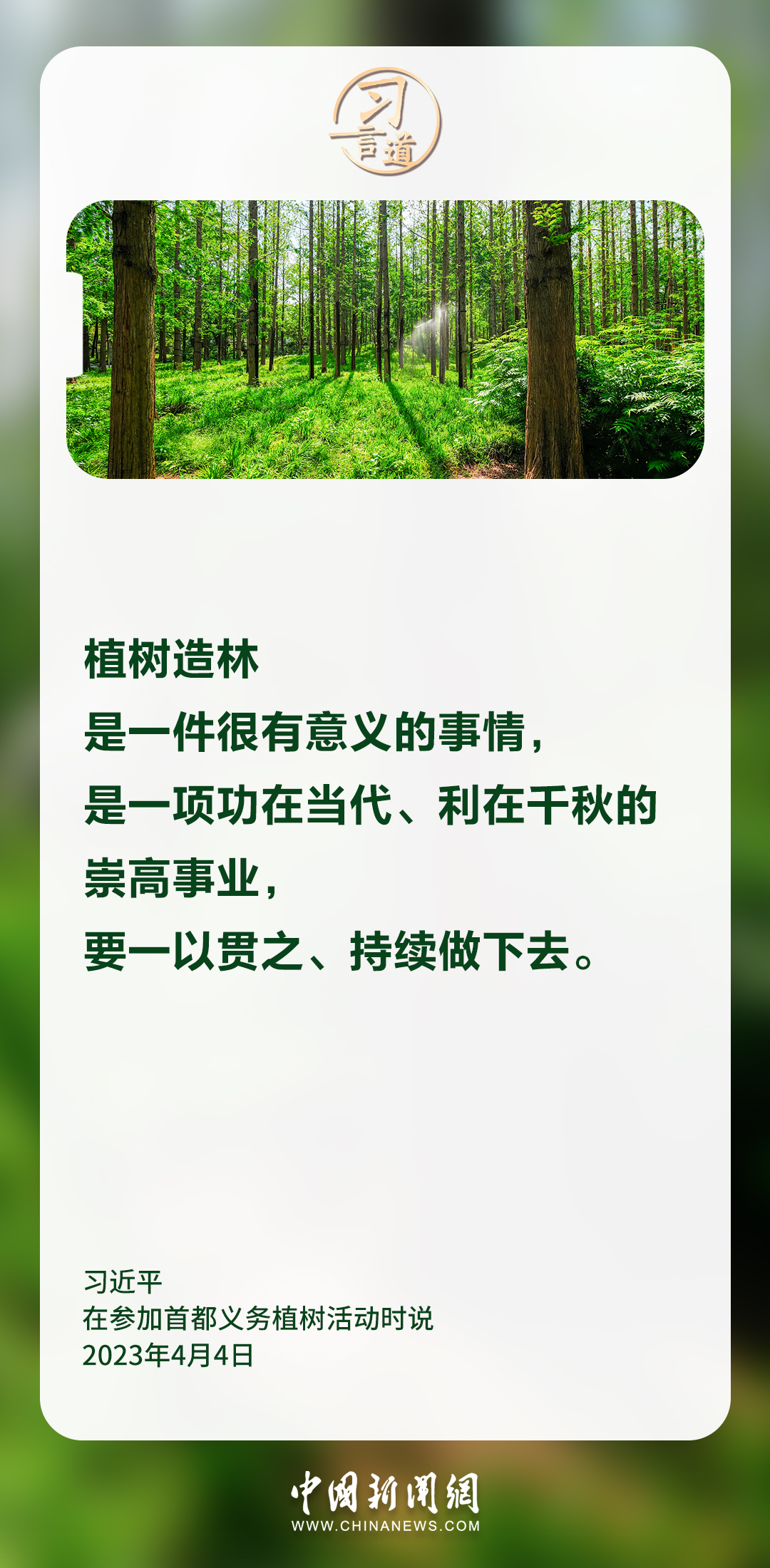 習(xí)言道｜種出屬于大家的綠水青山和金山銀山