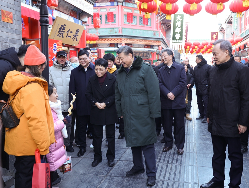 2024年2月1日，習(xí)近平總書記在天津古文化街考察。