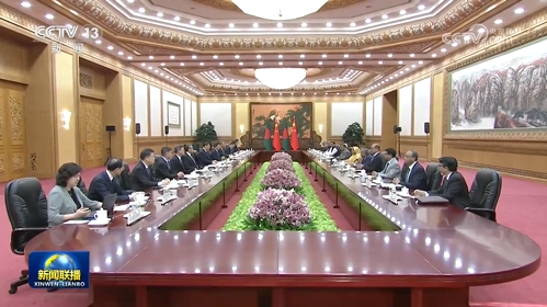 習(xí)近平會見孟加拉國總理哈西娜