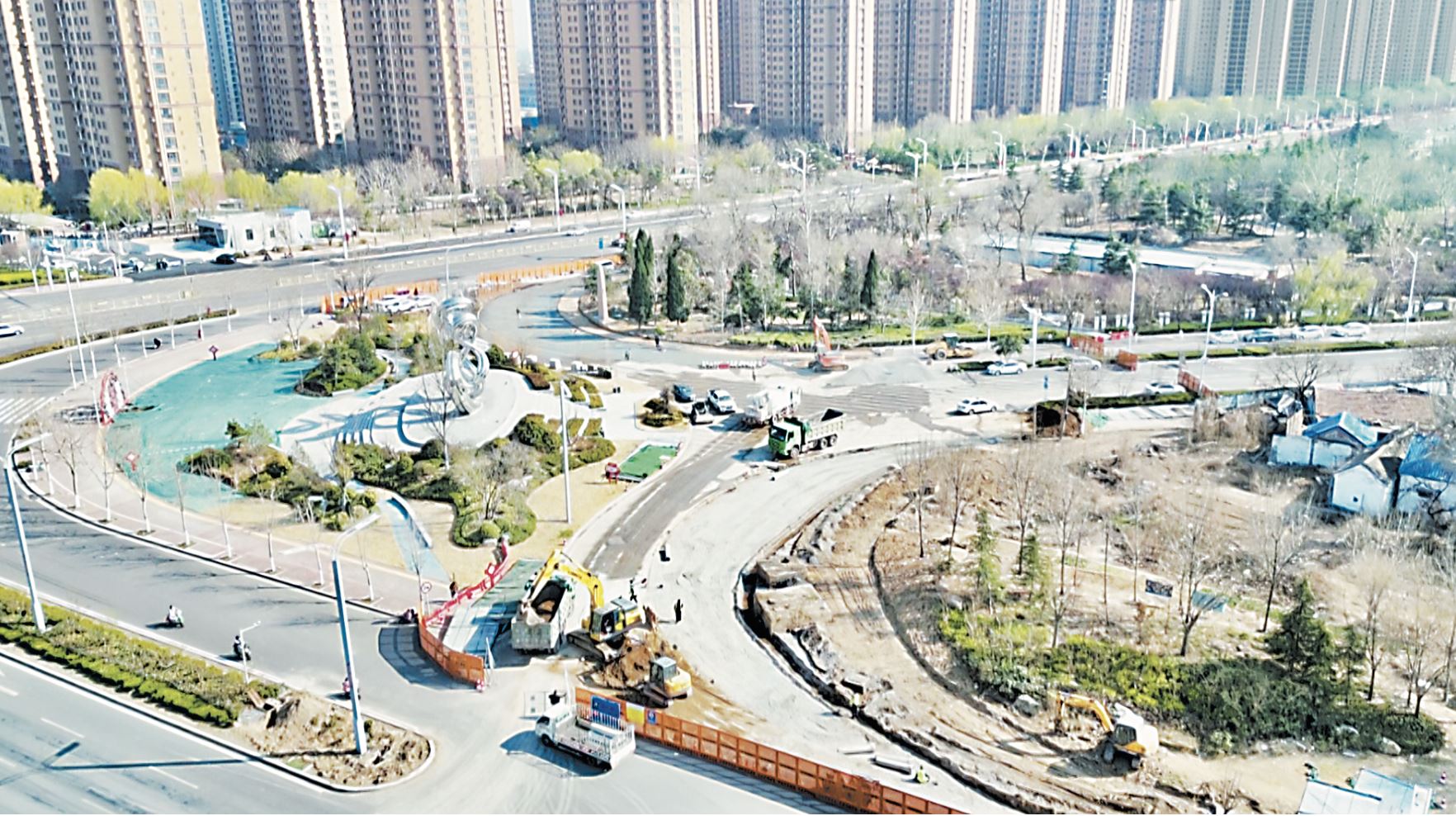 花園路與泰山路路口月底“煥新”通車(chē)
